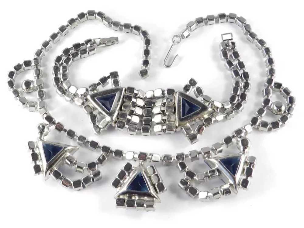 Rhinestone Triangle Art Glass Necklace Bracelet D… - image 6