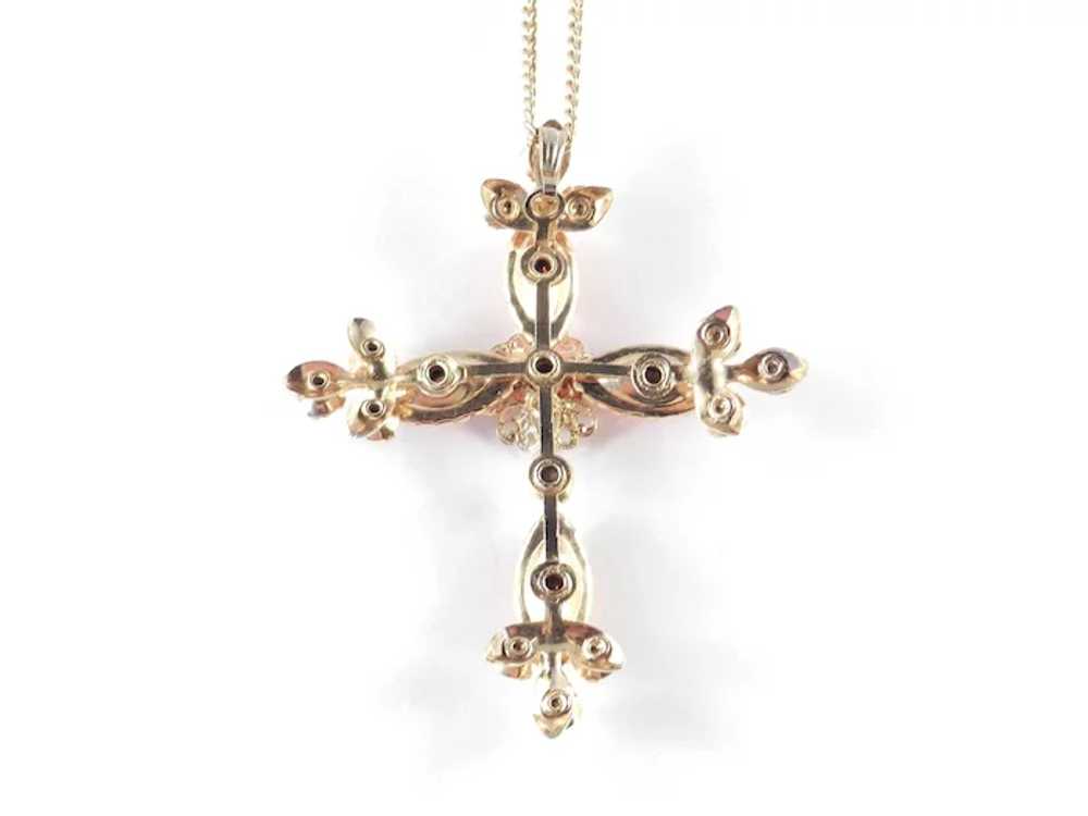 Hyacinth Rhinestone Cross Pendant Necklace - image 4