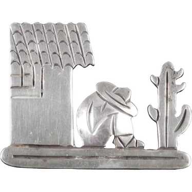 Vintage 980 Taxco Sterling Silver Figural Brooch … - image 1