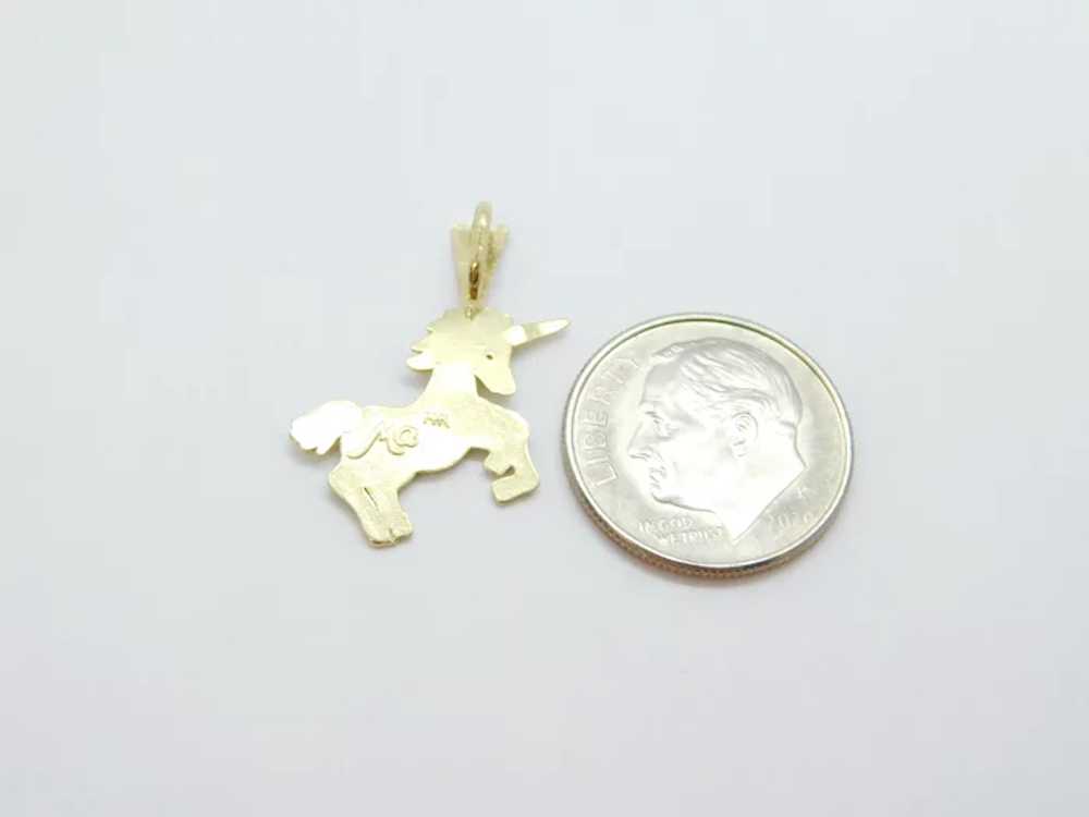 Unicorn Charm / Pendant 14k Yellow Gold - image 3