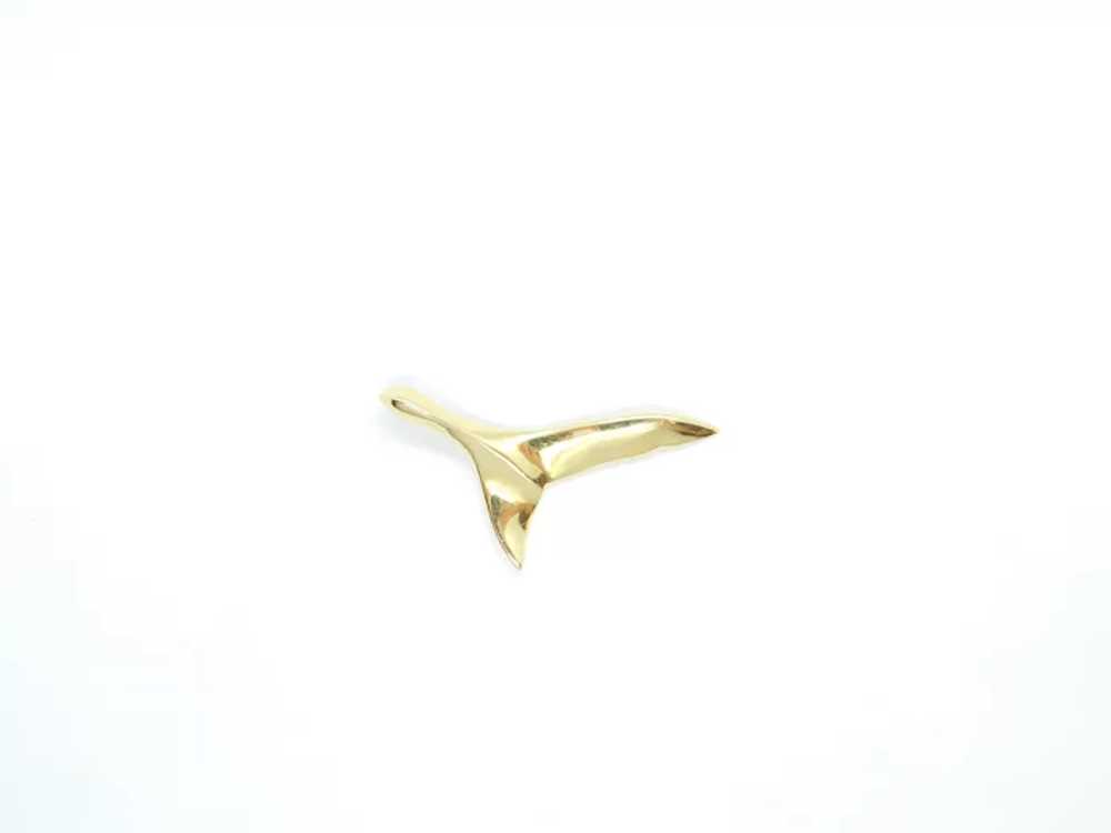 Great White Shark Tail Fin Charm / Pendant 14k Ye… - image 2