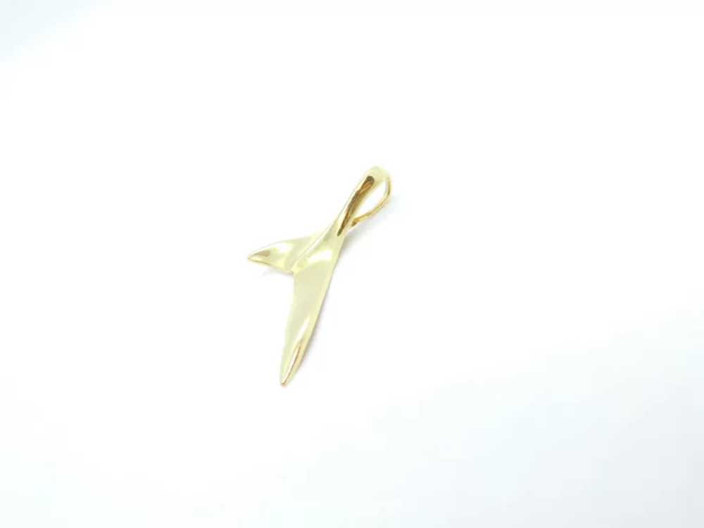 Great White Shark Tail Fin Charm / Pendant 14k Ye… - image 3