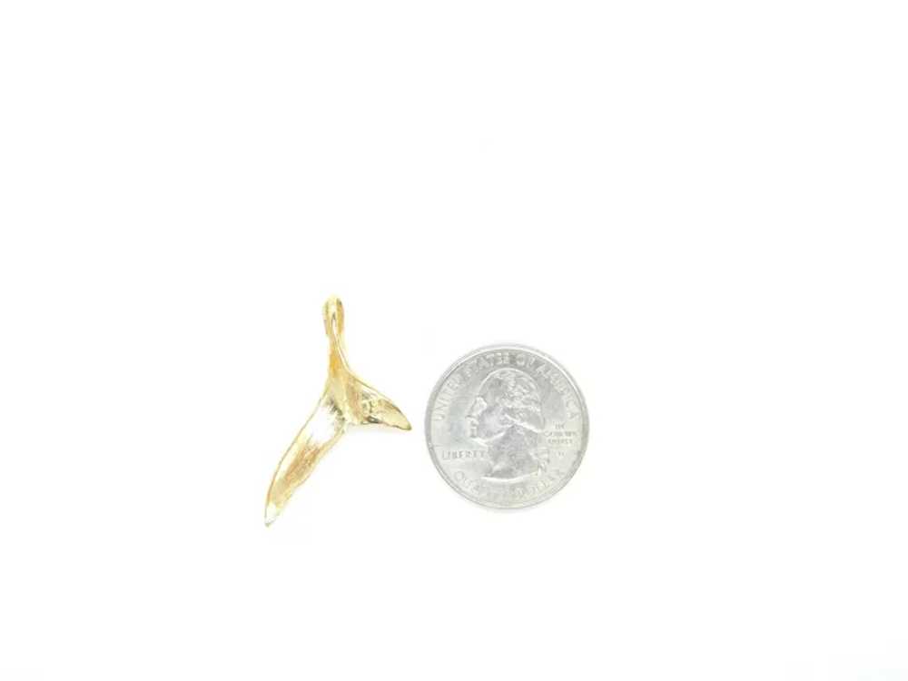 Great White Shark Tail Fin Charm / Pendant 14k Ye… - image 4