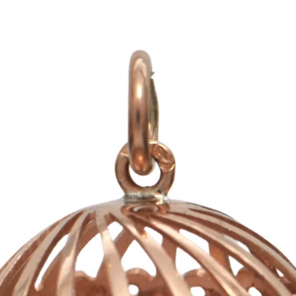 Vintage 14K Rose Gold Lantern Charm - image 4