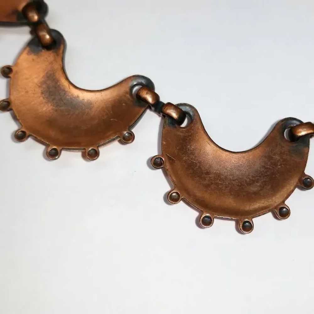 Vintage Renoir Copper Necklace Earrings Set Anodi… - image 12