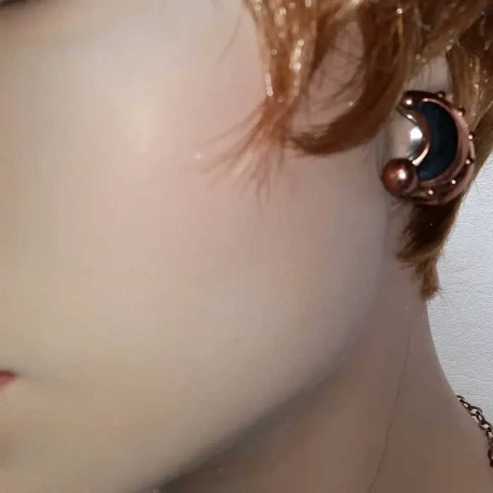 Vintage Renoir Copper Necklace Earrings Set Anodi… - image 3
