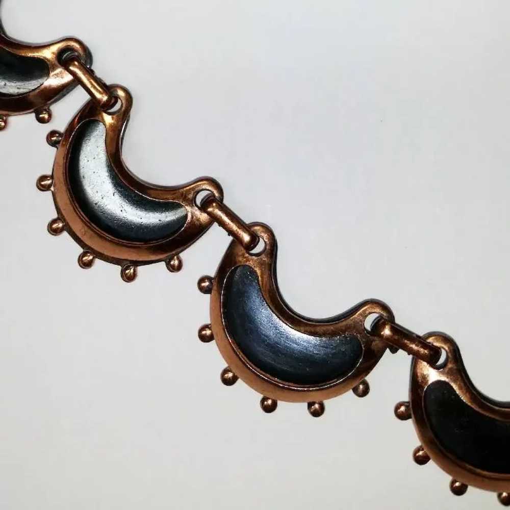Vintage Renoir Copper Necklace Earrings Set Anodi… - image 7