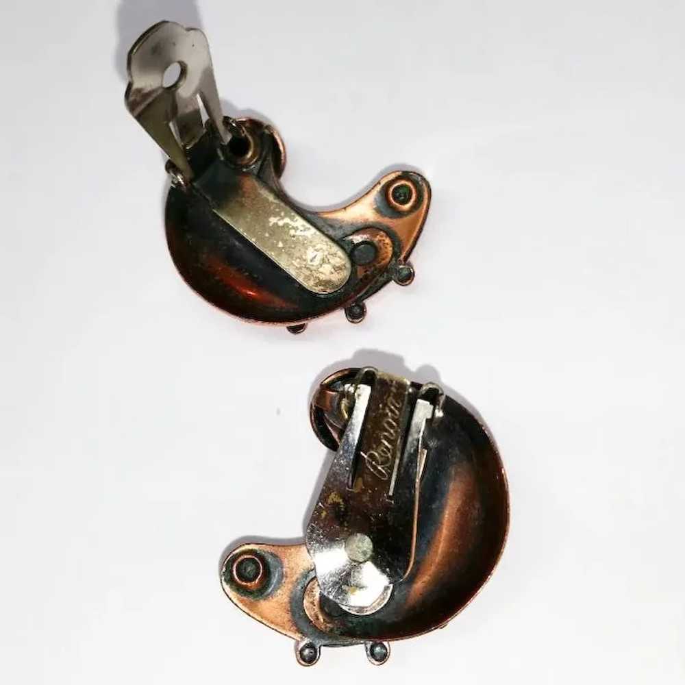 Vintage Renoir Copper Necklace Earrings Set Anodi… - image 8
