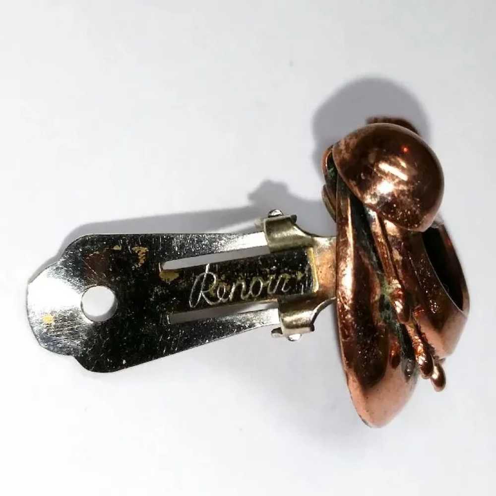 Vintage Renoir Copper Necklace Earrings Set Anodi… - image 9