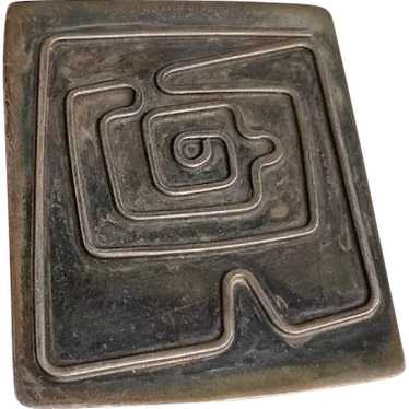 Julie HOWISON Modernist Sterling Silver MAZE Pin - image 1