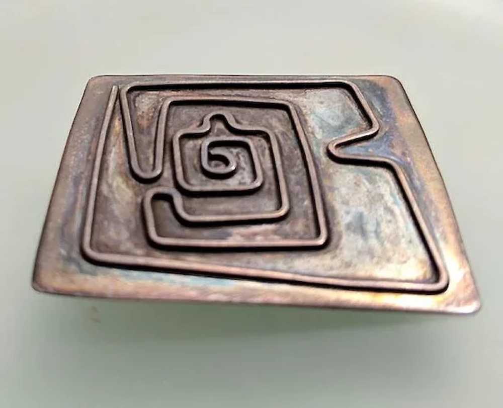 Julie HOWISON Modernist Sterling Silver MAZE Pin - image 2