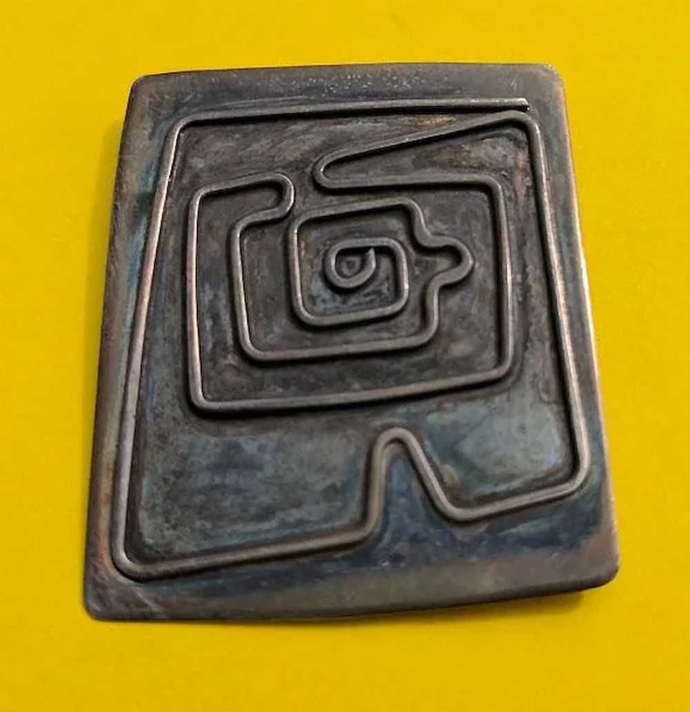 Julie HOWISON Modernist Sterling Silver MAZE Pin - image 6