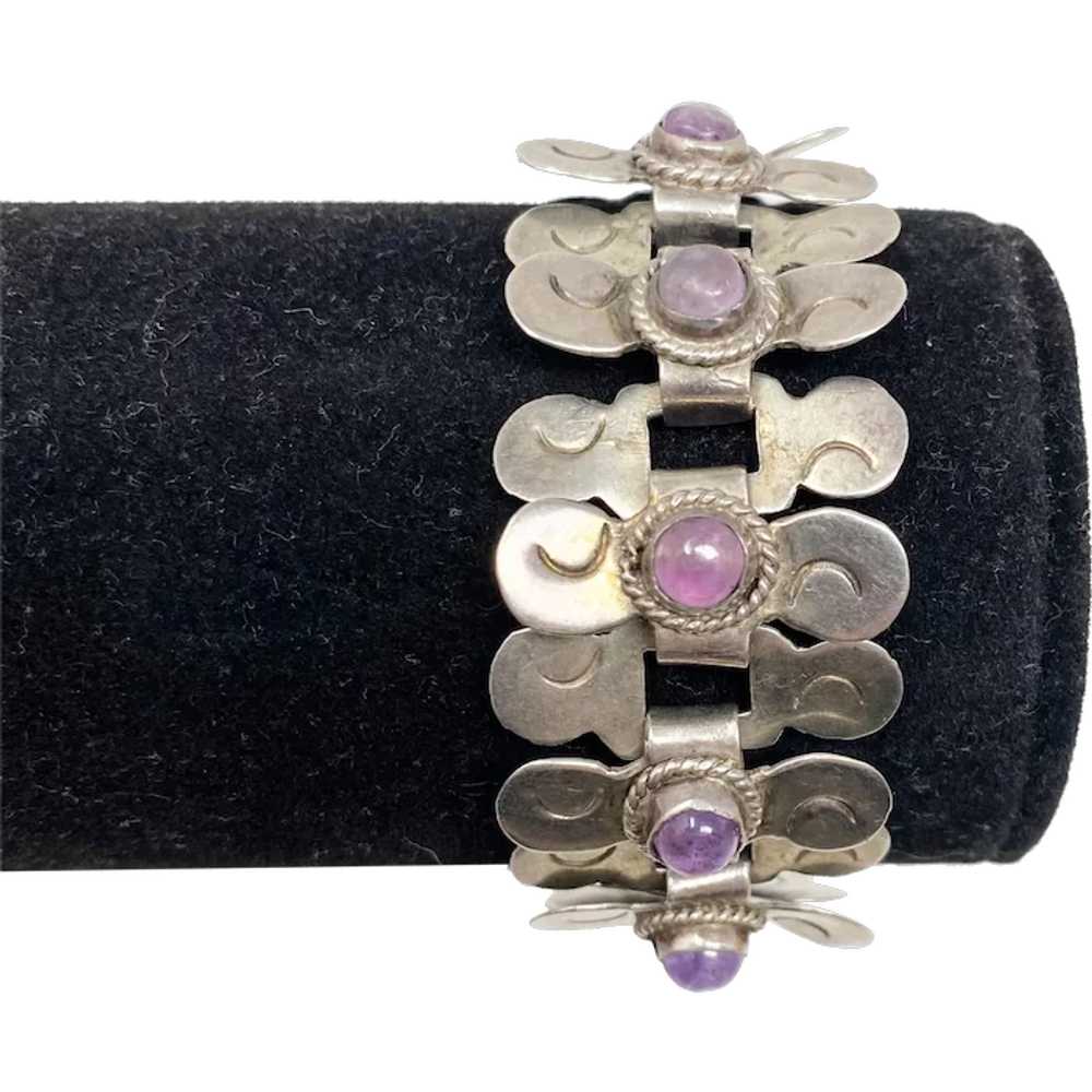 207 Vintage Taxco sterling silver and amethyst tr… - image 1