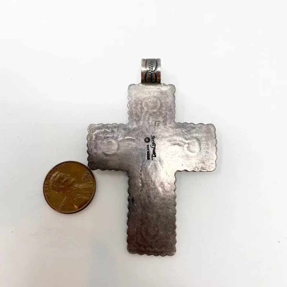 340 Vintage sterling cross pendant by Don Lucas - image 4