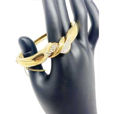 507 Vintage Panetta gold tone bracelet with pave … - image 1