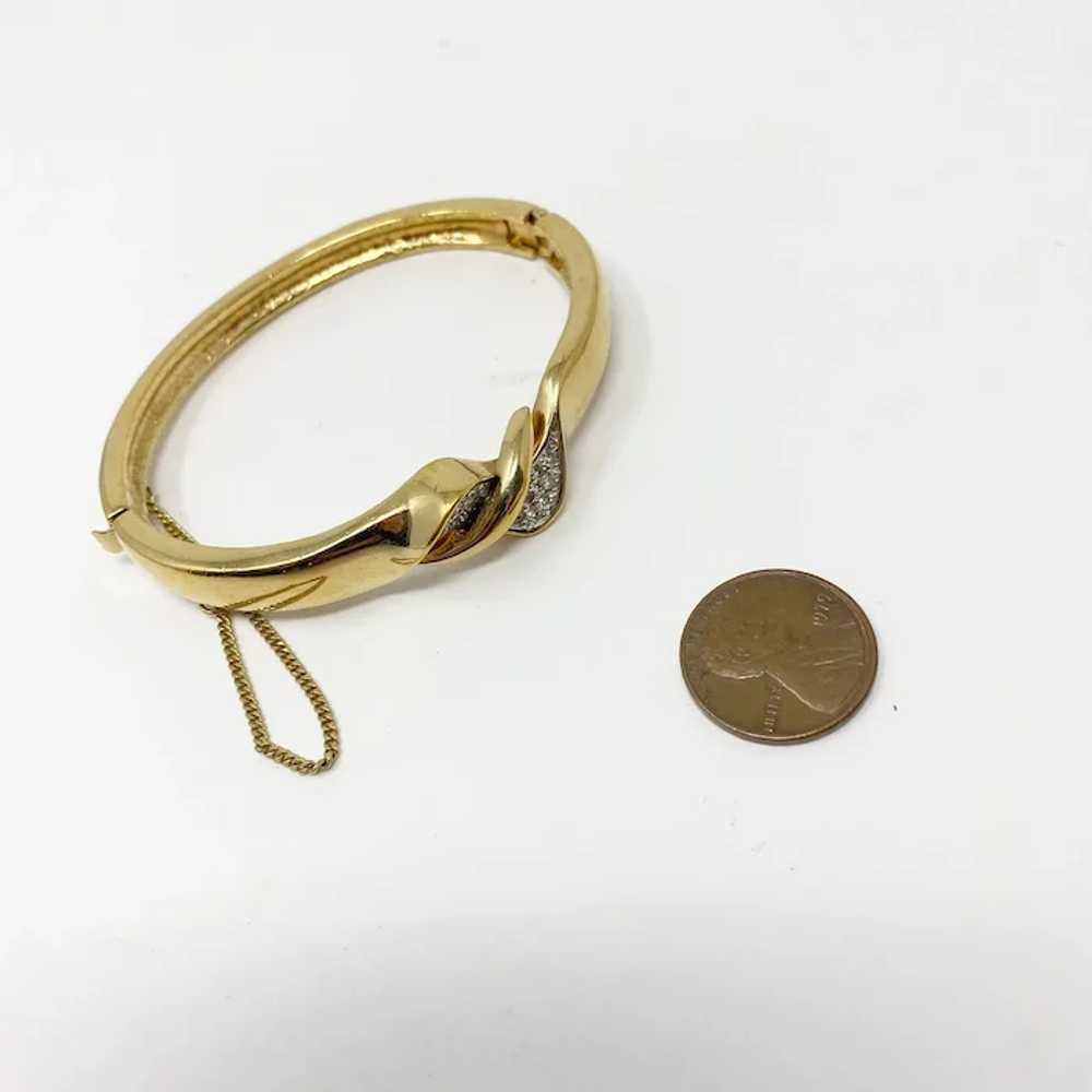 507 Vintage Panetta gold tone bracelet with pave … - image 3