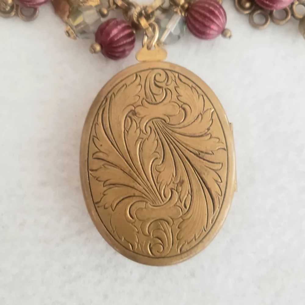Ornate Royal Charm Necklace with Locket Pendant - image 6