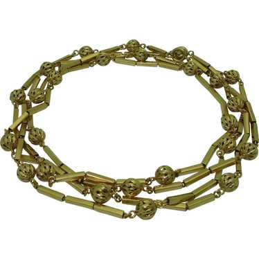Vintage 18K Retro Long Chain Necklace - image 1