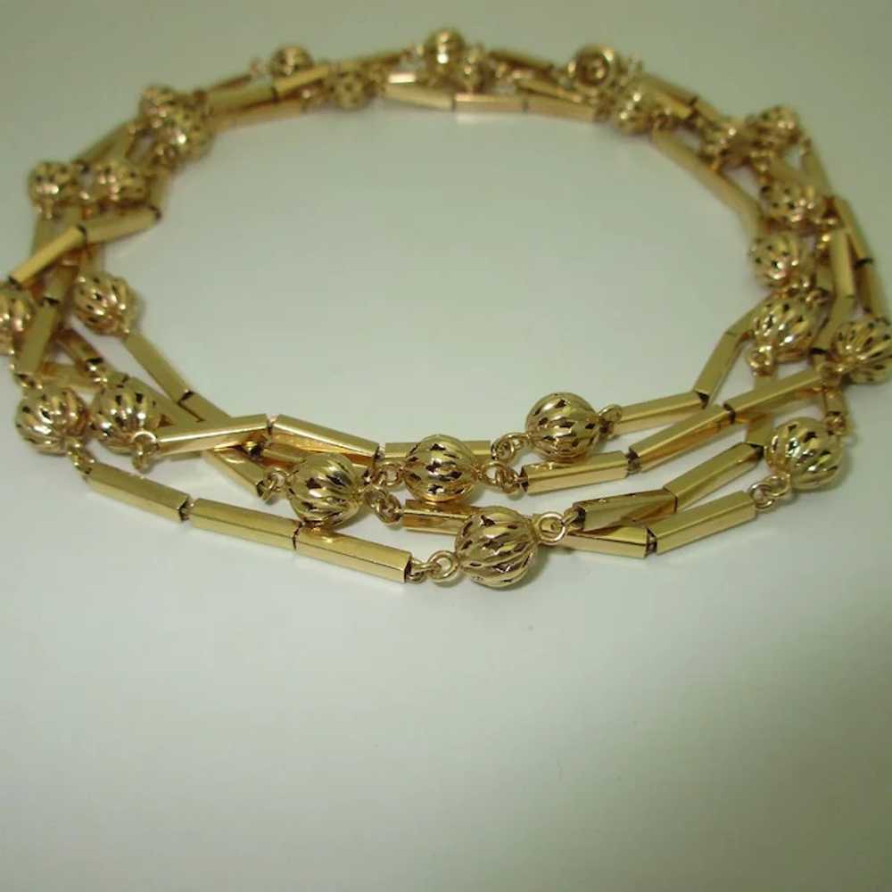 Vintage 18K Retro Long Chain Necklace - image 2