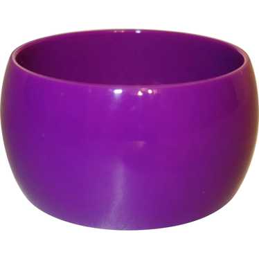 Vintage Wide Purple Lucite Bangle Bracelet - image 1