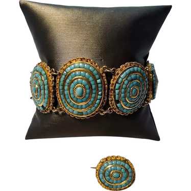 Victorian 18k Turquoise Bracelet French - image 1