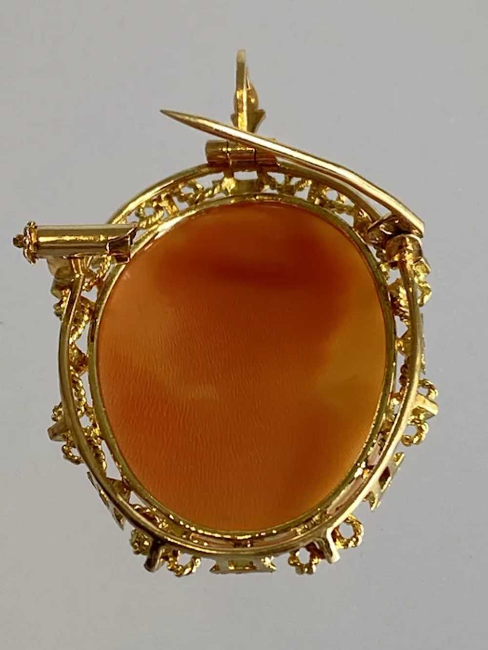 14K Yellow Gold Carnelian Cameo - image 5