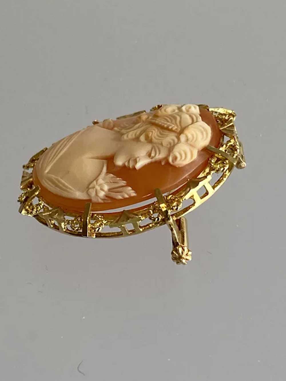 14K Yellow Gold Carnelian Cameo - image 9