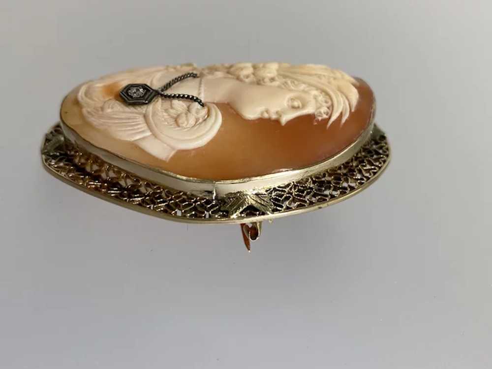 14K Two-Tone Cameo with Pendant - image 6