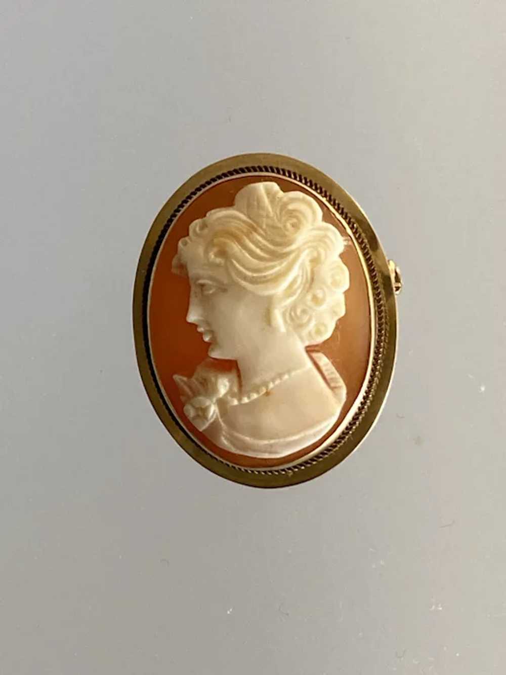 14K Yellow Gold Left Facing Cameo - image 11