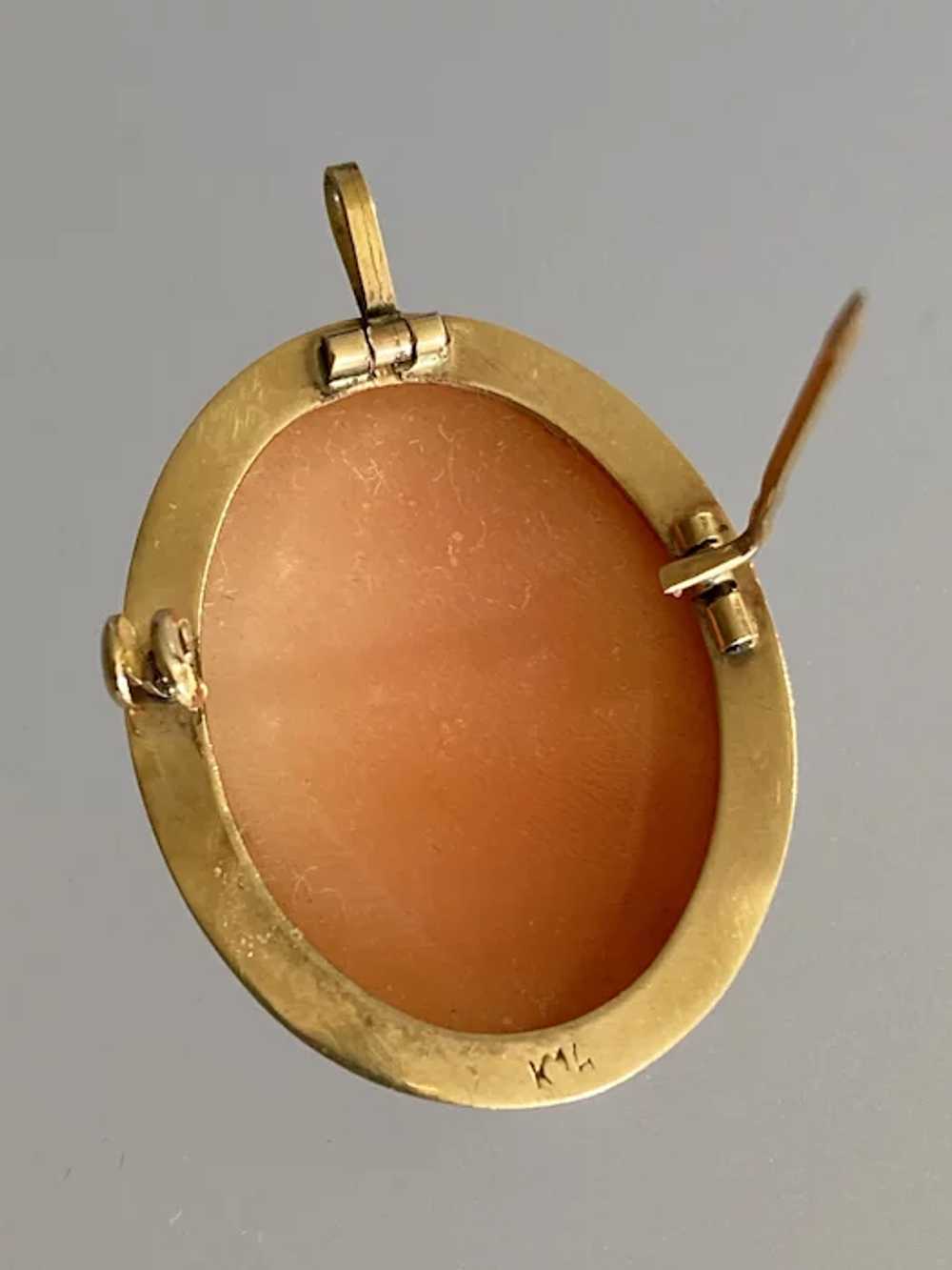 14K Yellow Gold Left Facing Cameo - image 4