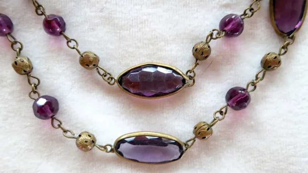 Czech faux amethyst glass necklace - image 2