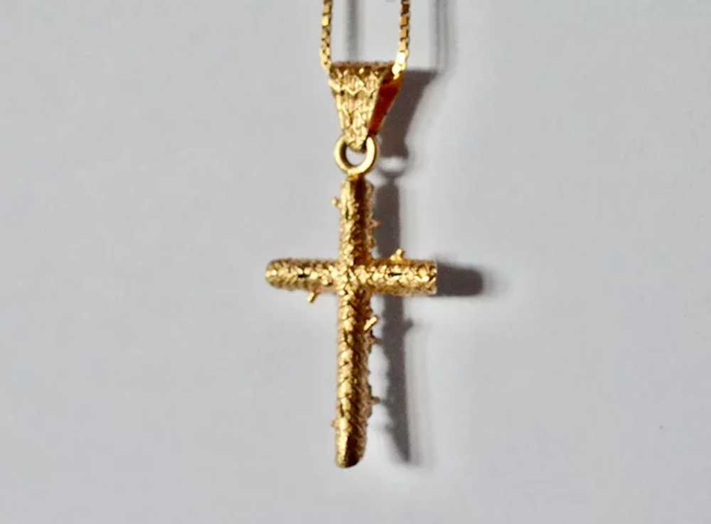 Emerald gold ( 18k) cross, handmade vintage, 1970… - image 7