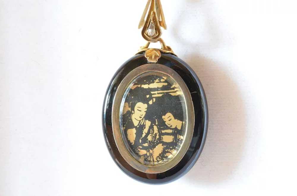 Victorian Onyx Mourning Locket, late 19th century. - image 3