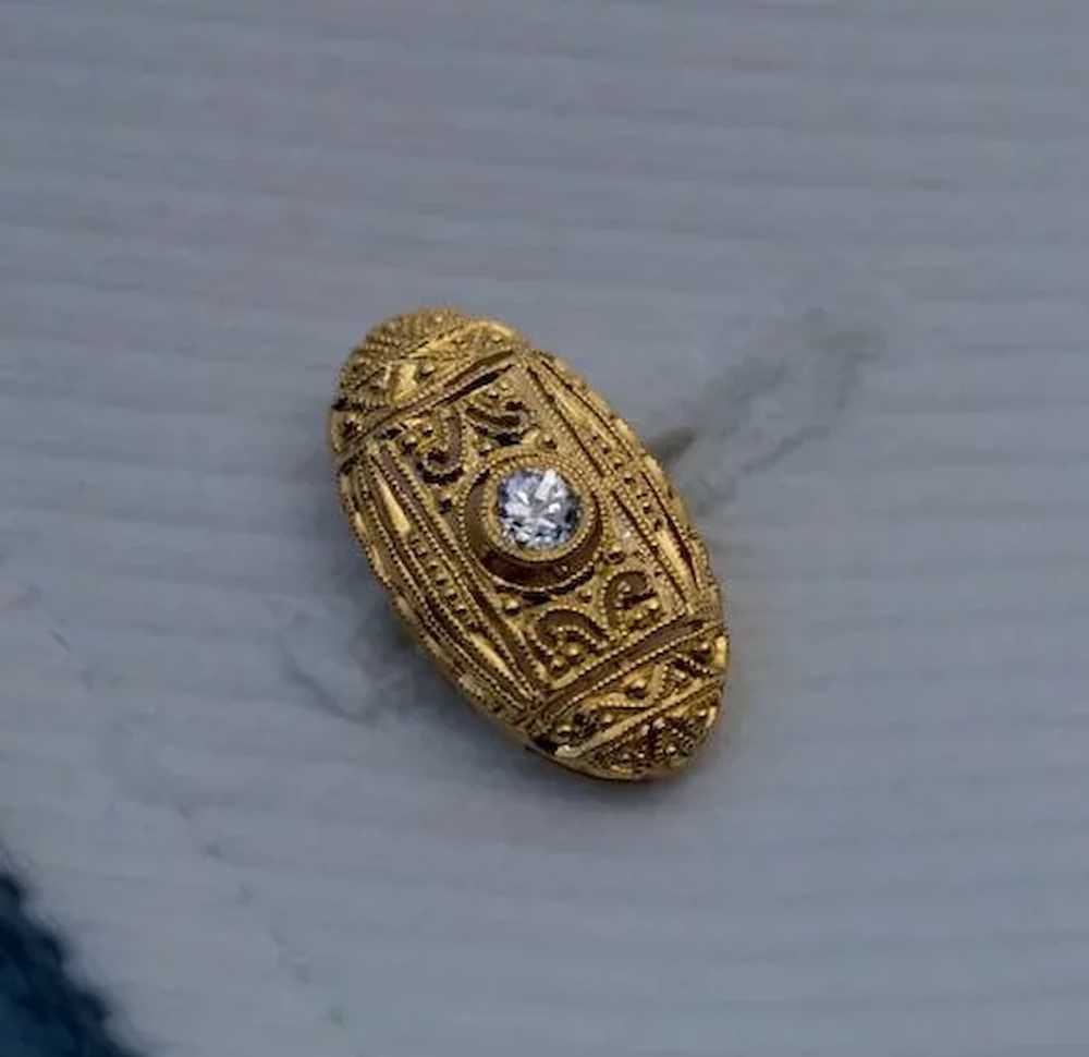 Art Deco Vintage Diamond 18K Gold Openwork Cuffli… - image 4