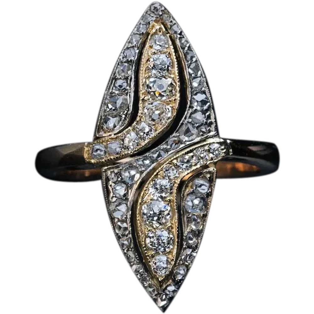 Antique Marquise Shape Diamond Ring - image 1