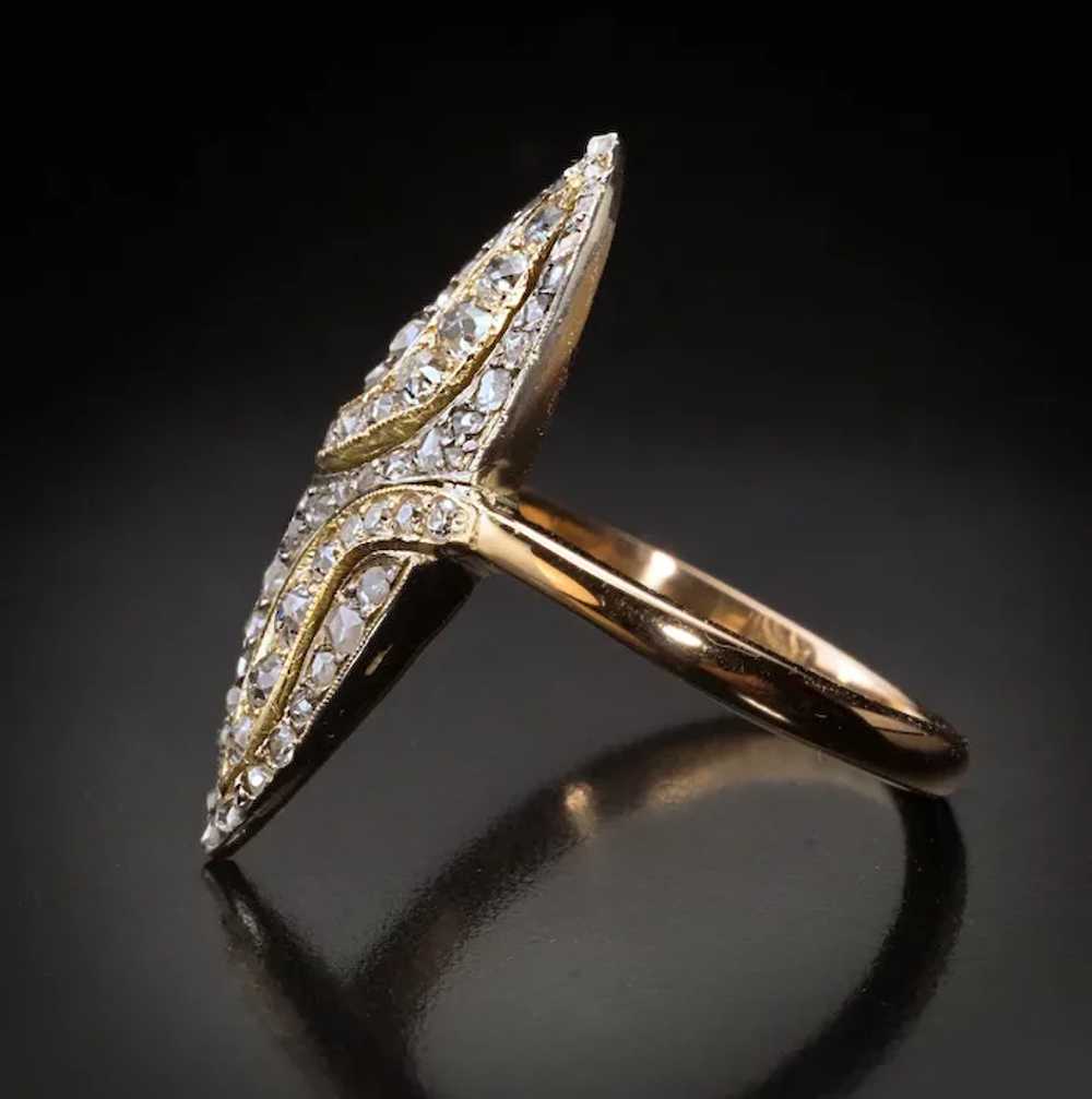 Antique Marquise Shape Diamond Ring - image 3