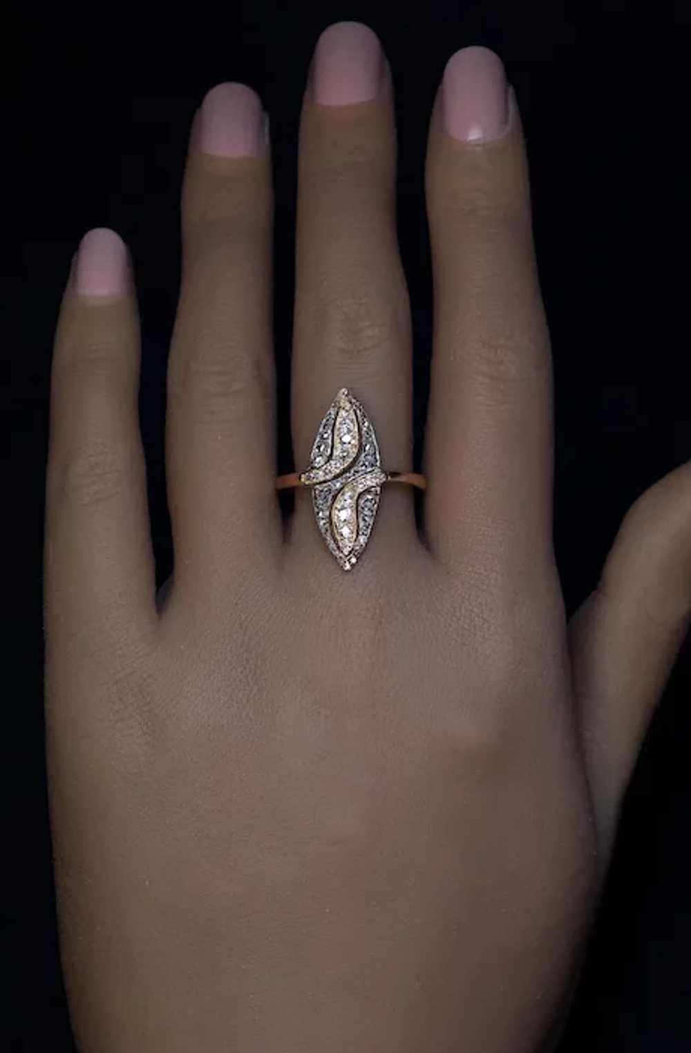 Antique Marquise Shape Diamond Ring - image 4