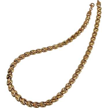 Fancy Gold Link Necklace Italian 10K - image 1