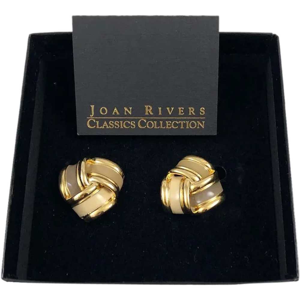 Joan Rivers Earrings Enamel Clip Ons Vintage NIB - image 1