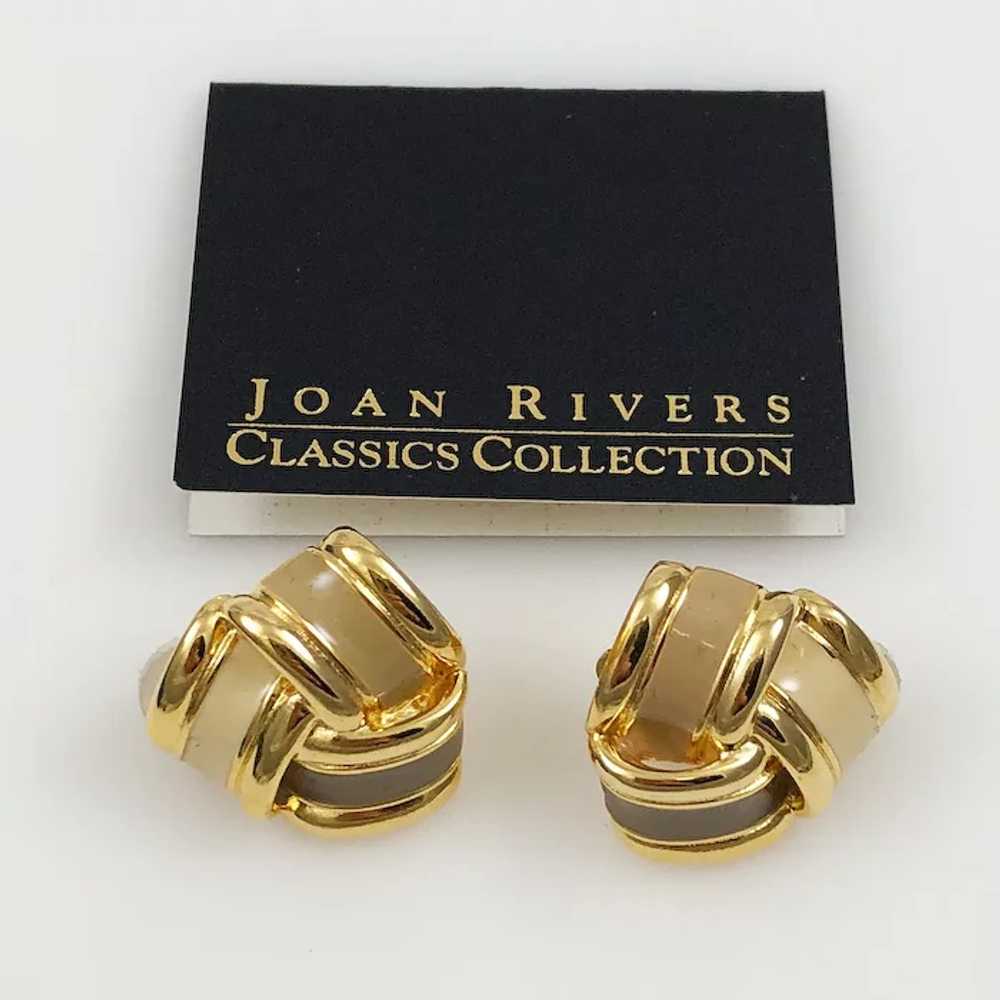 Joan Rivers Earrings Enamel Clip Ons Vintage NIB - image 5