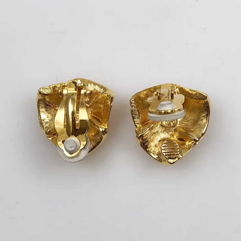 Joan Rivers Earrings Enamel Clip Ons Vintage NIB - image 6