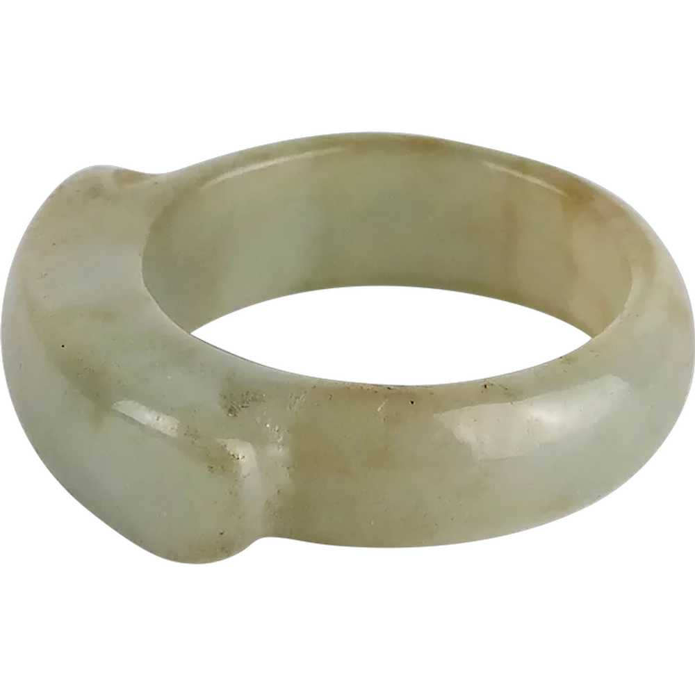 Vintage Green Jadeite Unisex Ring  70's Era - image 1