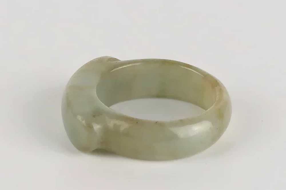 Vintage Green Jadeite Unisex Ring  70's Era - image 4