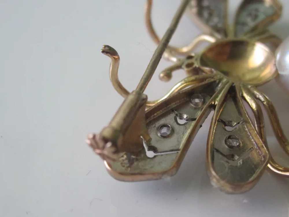 European Bug Brooch 18K Rose Gold Platinum Diamon… - image 6