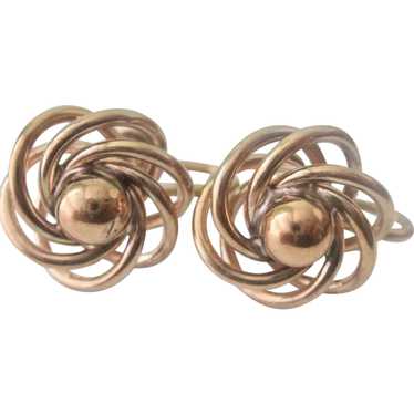 Vintage 12K G.F. Love Knot Screw Back Earrings - image 1