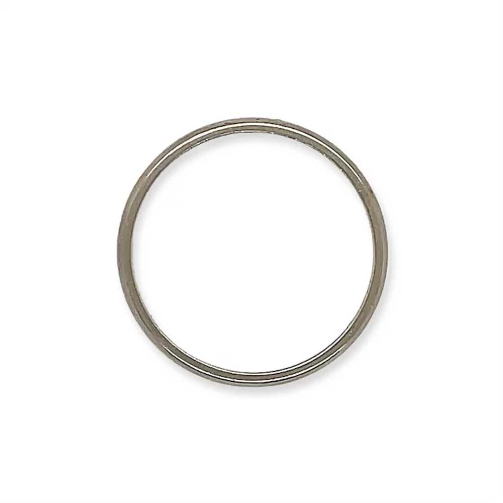 Vintage 14k Plain White Gold Band Ring - image 2