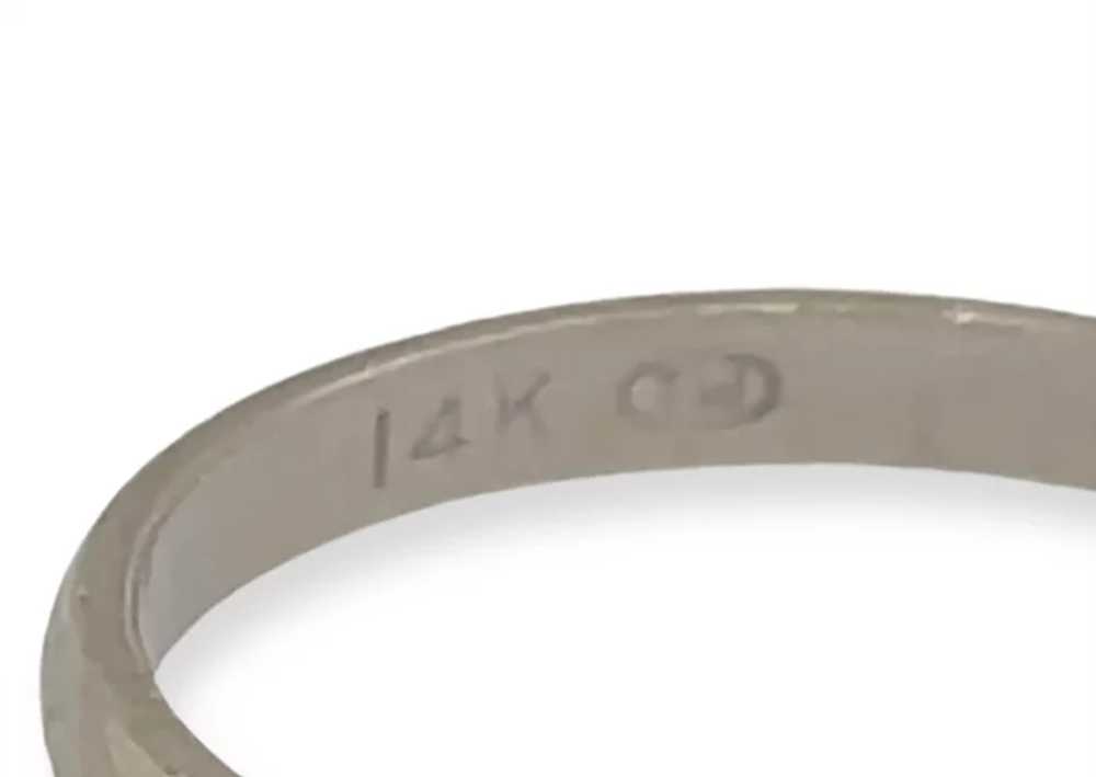 Vintage 14k Plain White Gold Band Ring - image 4