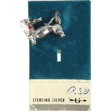 New Old Stock Sterling Silver Dachshund Dog Charm - image 1