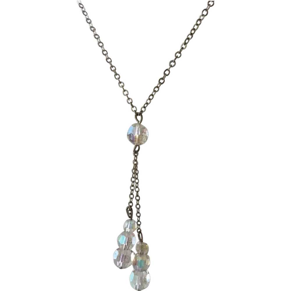 Vintage Crystal Drop Necklace - image 1