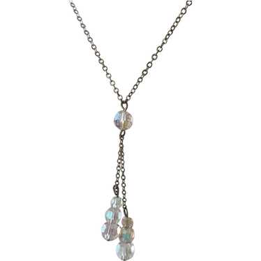 Vintage Crystal Drop Necklace - image 1